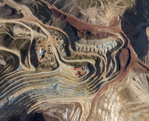 An aerial view of a mine.